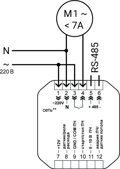 PID регулятор для систем с низким рабочим давлением с функцией управления частотным преобразователем и RS-485 (MODBUS)